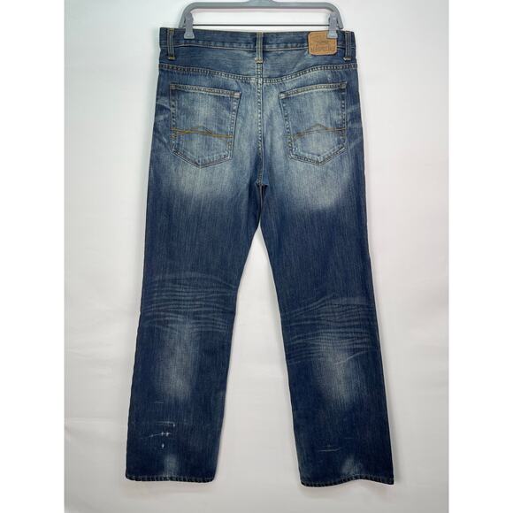 Aeropostale Benton Original Bootcut Jeans Mens 34x34 Distressed Med Wash Denim - Picture 4 of 10